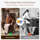 Three Motor Large-Wide Power Lift Chairs Recliners for Big and Tall Elderly, 180° Lay Flat Lift Chair, Infinite Position, Power Headrest, Heat & Vibration Massage (Plush Flannel, Deep Brown) by CozyNest Decor
