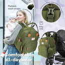 RUVALINO Diaper Bag Backpack-Expandable Baby Bag with up to 50% Capacity -Baby Essentials Bag with Changing Pad Insulated Bottle Holders & Pacifier Case, Waterproof, Army Green XL by TinyTreasures Baby Boutique