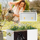 Galvanized Steel Garden Planter - White Matt Galvanized Metal Planter Box - Modern Metallic Heavy Planter - Indoor & Outdoor, Commercial & Residential (White, L36 x W12 x D16) by CozyNest Decor