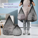 4Pcs Mesh Laundry Bags Washing Machine Mesh Wash Bags Jumbo for Delicates Clothes,Bed Linen,Toys with Drawstring Closure Sturdy (Black, Pack 4 Pcs) by TinyTreasures Baby Boutique