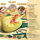 Dino Fossil Eggs Dinosaur Toys - 12 Dinosaur Eggs Dig Excavation Kit w Play Mat for Kids Ages 5-7 Easter Basket Essentials STEM Toy Christmas Birthday Gift for Boys Girls 3 4 5 6 7 8 + 8-13 Years Old by TinyTreasures Baby Boutique