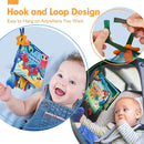 hahaland Baby Books 0-6 Months - 2 PCS Sensory Montessori Toys for Babies 0-6 Months with Crinkle Squeaky Sounds, Mirrors, Teethers - Soft Cloth Tummy Time Book Newborn Infant Toys by TinyTreasures Baby Boutique