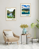 HesenDot Natural OAK Wood Framed Hawaiian Archipelago Wall Art,12x16in Kauai Quality Canvas Wall Print,Classic Urban Landmark Wall Decor for Living Room,Bedroom,Office Gallery Set of 1 by CozyNest Decor