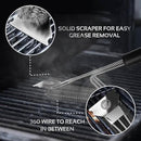KITCHEN PERFECTION Safe Wire Grill Brush for Outdoor Grill w/Grill Scraper & Grill Mat Grill Cleaning Kit -Extended Handle BBQ Brush for Effortless Grill Cleaning Grill Cleaner Brush Barbecue Tools by GreenHaven Gardens