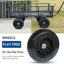 BILT HARD 10" Flat Free Tires Heavy Duty Garden Cart with 180° Rotating Handle and Removable Sides, 4 Cu.Ft 880 lbs Capacity Utility Steel Wagons for Outdoor, Yard by GreenHaven Gardens