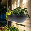 LA JOLIE MUSE Large Hanging Planters for Outdoor Plants - 13 Inch Hanging Flower Pots with Drainage Holes, Set of 2, Rock Grey by CozyNest Decor