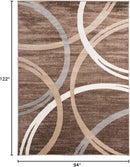 Rugshop Modern Wavy Circles Design Area Rug 7' 10" x 10'2" Brown by TinyTreasures Baby Boutique