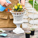 Sungmor Heavy Duty Cast Iron Urn Planter, Beautiful Hollow Trophy Design Tall Orchid Flower Pot, Large Decorative Plastic Flowers Plants Bouquets Vase, Rustic French Country Pot for Home or Garden by CozyNest Decor