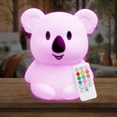 Lumipets Remote Control Silicone Night Light for Kids - Koala Design with 9 Soft Colors & Sleep Timer - Rechargeable, Battery-Operated Lamp for Bedroom | Baby Nursery, Toddler, Girls, Boys by TinyTreasures Baby Boutique