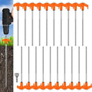 Hicarer 20 Pcs 20 Pcs 8'' Screw in Tent Stakes Heavy Duty Ground Metal Stakes for Inflatables with Hex Head Driver for Outdoor Camping Tent Inflatable Garden Decor (Orange) by CozyNest Decor