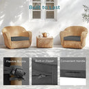 Codi Outdoor Seat Cushions for Patio Furniture 22x22 Inch, Waterproof Chair Cushion with Handles & Adjustable Straps, Fade Resistant - Set of 2, Grey by GreenHaven Gardens