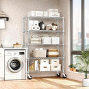 5-Shelf Storage Shelves,Wire Shelving Heavy Duty Metal Storage Shelving Unit Adjustable Garage Shelving Rack Pantry Kitchen (Chrome, 5 Tier,17.7" D x 47.2" W x 76.7" H) by CozyNest Decor
