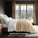 EVERGRACE Ultra Soft Luxury Fluffy Ridgeline Faux Rabbit Fur Throw Blanket, Thick Warm Bubble Throw for Bed, Cozy Plush Reversible Blankets for Couch, Chair, Sofa, Cream, 80x90 Inches, 870 GSM by CozyNest Decor