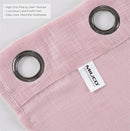 MIUCO Semi Sheer Curtains Poly Linen Textured Solid Grommet Curtains 95 Inches Long for Bedroom 2 Panels (2 x 37 Wide x 95" Long) Pink by CozyNest Decor