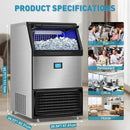 Commercial Ice Maker Machine 550LBS/24H with 185LBS Large Ice Storage Bin, 162Pcs Clear Ice Cubes in 11Mins, Stainless Steel Under Counter Industrial Ice Machine for Bar, Restaurant Business by CozyNest Decor