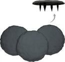 Ei Circular 15.5” Stepping Stones with Ground Stakes - Home or Garden Step Stones for Outdoor Walkway or Pathway Pavers - Resin Material (4, Slate Grey) by CozyNest Decor