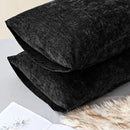 CaliTime Throw Pillow Covers Decorative 20 X 26 Inches Pack of 2 Cozy Chenille Standard Pillow Shams Cases for Couch Sofa Bed Living Room Home Black by CozyNest Decor