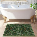 Floral 2x3 Entryway Rug,Washable Front Door Mat Indoor Non Slip Low Pile Small Carpet, Soft Green Boho Botanical Throw Rug for Bathroom Bedroom Kitchen Laundry Indoor Entrance by TinyTreasures Baby Boutique