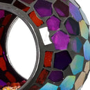 Sunnydaze 6-Inch Glass Mosaic Hanging Bird Feeder for Outdoors - Fly-Through Wild Bird Feeder - Iridescent Purple Mosaic by GreenHaven Gardens
