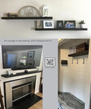 Joel's Antiques - 48 Inch Wooden Floating Shelves for Wall - 48x8x2 Inches - Made of Natural Wood - Long Heavy Duty Wall Shelves - Made in USA - Perfect for Living Room, Kitchen - Black by CozyNest Decor
