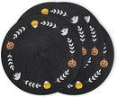 Whaline 4Pcs Round Halloween Placemats Embroidered Ghost Pumpkin Candy Corn Place Mats Black Spooky Dinner Table Mats for Halloween Party Decor by CozyNest Decor