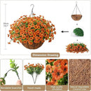 Artificial Faux Hanging Plants Flowers Basket Outdoor Indoor Patio Lawn Garden Spring Decor, Fake Silk Daisy in Basket with 12inch Coconut Lining Chain Palm Flowerpot(Orange) by GreenHaven Gardens