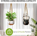 35 Inch Macrame Plant Hanger - Fits 4-13 Inch Pots, Supports Up to 22lbs, Sturdy Hanging Planter Holder for Indoor Outdoor, Boho Home Decor, 2 Pack, Brown (POTS NOT Included) by GreenHaven Gardens