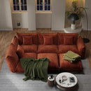 Modern Minimalist Chenille Modular Sectional Sofa, Oversized U-Shaped Couch with Movable Ottoman, Thick Cushions, Upholstered Sofa for Living Room, Bedroom, Office, Apartment Orange 2 Ottoman by CozyNest Decor