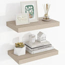16 Inch Floating Shelves, 3D Textured Wood Grain, 16"x9.25"x1.5" Inch Deep Floating Shelves for Wall, Wooden Shelves for Bathroom, Bedroom, Living Room, Vintage White Oak by CozyNest Decor