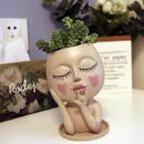 Face Flower Pots Head Planter, Cute Resin Planters for Indoor Outdoor Plants, Macetas para Plantas Unique Head Plant Pot by CozyNest Decor