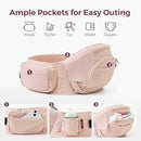 Momcozy Baby Carrier with Hip Seat, 2-in-1 Forward-Facing Carry for Active Babies, Detachable Hands-Free Carrier up to 44lbs, Breathable Infant Carrier Fits Waist Sizes up to 45 Inches, AirMesh Pink by TinyTreasures Baby Boutique