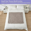 Bigacogo Chunky Knit Throw Blanket for Couch, 40x40 inches, 100% Hand Knitted with Thick Jumbo Chenille Yarn, Cozy Soft Large Rope Knot Cable Crochet Blankets for Sofa Bed Living Room, Taupe by CozyNest Decor