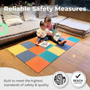 MioTetto Foam Floor Tiles for Kids - Non-Toxic Comfortable Baby Play Mat and Interlocking Foam Tiles, Fits with 50x50 Playpen Mat for Crawling & Development, Soft Play Mat for Babies 6-12 Months by TinyTreasures Baby Boutique