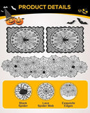 eZAKKA Halloween Table Runner with 4Pcs Placemat, Black Lace Spider Web Table Runners for Parties Gothic Spooky Home Decorations, 18 x 72 Inch by CozyNest Decor