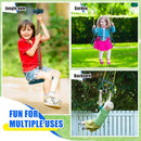 Hungdao 2 Set Gym Ring Trapeze Swing Bar and Climbing Rope with Platforms Disc Heavy Duty Coated Chains Seat Accessories for Outdoor Indoor Playground Backyard(Green) by TinyTreasures Baby Boutique