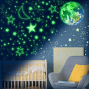 965 PCS Glow in The Dark Stars and Earth for Ceiling, Luminous Stars and Planet Wall Decals, Kids Room Decor, Glowing Galaxy Wall Stickers for Nursery Decorations (Green) by TinyTreasures Baby Boutique