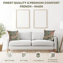 Charlotte Home Furnishings Decorative Tapestry Pillow Cover 19x19 in, Green Hares Couch Throw Pillow Cover, French Country Square Cushion Cases for Living Room Home Decor, Soft Cotton Jacquard Woven by CozyNest Decor