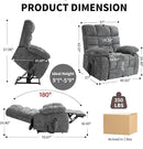 Power Lift Recliner Chair for Elderly People, Lay Flat Recliner with Vibration Massage and Lumbar Heating, Lift Chair with Infinite Position and 2 Remote Controls, Chenille Fabric Gray by CozyNest Decor