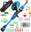 Kids Fishing Pole Kit Set，Portable Telescopic Fishing Rod and Reel Combo Full Kits for Boys, Girls, Beginner, Youth by TinyTreasures Baby Boutique