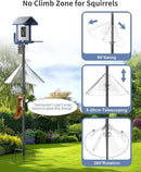 Bird Feeder Pole with Squirrel Baffle - 104 Inch Bird House Pole for Outdoors Heavy Duty, Squirrel Proof Baffle with Stainless Steel Spring for Better Defense, Slip-Fit Connection by GreenHaven Gardens