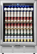 24 Inch Beverage Refrigerator, Beverage Cooler 180 Can Built-in Design, Under Counter Beer Fridge with Glass Door for Soda, Wine, Water - For Kitchen, Office or Bar by CozyNest Decor