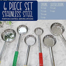 Darware Portion Control Serving Spoons (6-Piece Ladle Set); w 1/4 Cup, 1/2 Cup, 3/4 Cup & 1 Cup (2, 4, 6, 8 oz) & 1/2 & 1 Cup Utensils/Spoodles by CozyNest Decor