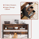 Lulive Hall Tree with Bench and Shoe Storage, 31.5" Coat Rack Freestanding with 2-Tier Storage Shelf, 6-in-1 Entryway Bench Coat Rack with 12 Hooks and 3 Drawers(Rustic Brown) by CozyNest Decor