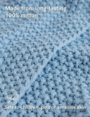 YnM Chunky Cotton Knit Throw Blanket, Cable Knit Throws for Bed Couch Sofa, Comfy & Relaxing, Decorative Piece for Farmhouse Modern Boho Rustic Scandinavian Chic Vibe, Aqua Blue 60x80 Inches by CozyNest Decor