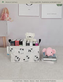 Rectangular Folding Laundry Basket,Canvas Basket,Nersury Hamper,Suitable for Children,Office,Bedroom,Clothes,Toys Storage (REC Cow), 14.9’’L ×10.2’’W×9.05’’H inches by TinyTreasures Baby Boutique