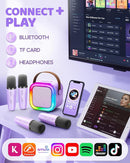 IROO Mini Karaoke Machine for Kids, 2025 TOP Toys Birthday Gifts Ideas for Girls Ages 4, 5, 6, 7, 8, 9, 10, 12+ Years Old, Portable MP3 Player with 4 Wireless Mics for Party by TinyTreasures Baby Boutique