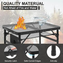 Camping Portable Folding Grill 2x1.3 FT Table, Lightweight Height Adjustable Metal Picnic Outdoor Table with Mesh Desktop and Mesh Bag, Picnic, Beach and BBQ, Party by GreenHaven Gardens