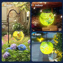 VCUTEKA Solar Hanging Lanterns Outdoor Decoration, Glass Solar Lights with Hook Up, Solar Garden Gazing Ball Light for Yard, Tree and Patio Decor, Yellow by GreenHaven Gardens
