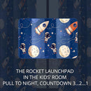 Kids Space Astronaut and Rocket Blackout Curtains - 100% Blackout, Thermal Insulated, Noise Reducing, Perfect for Kids Room and Nursery, 2 Panels (Orbiting Astronauts, W52×L63) by TinyTreasures Baby Boutique