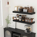 Deep Floating Shelves for Wall, 12'' Deep Large Floating Shelves Set of 2, 36 Inch Distressed Black Wood Shelves for Living Room Bathroom Laundry Room Bedroom Kitchen Home Office - Black by CozyNest Decor